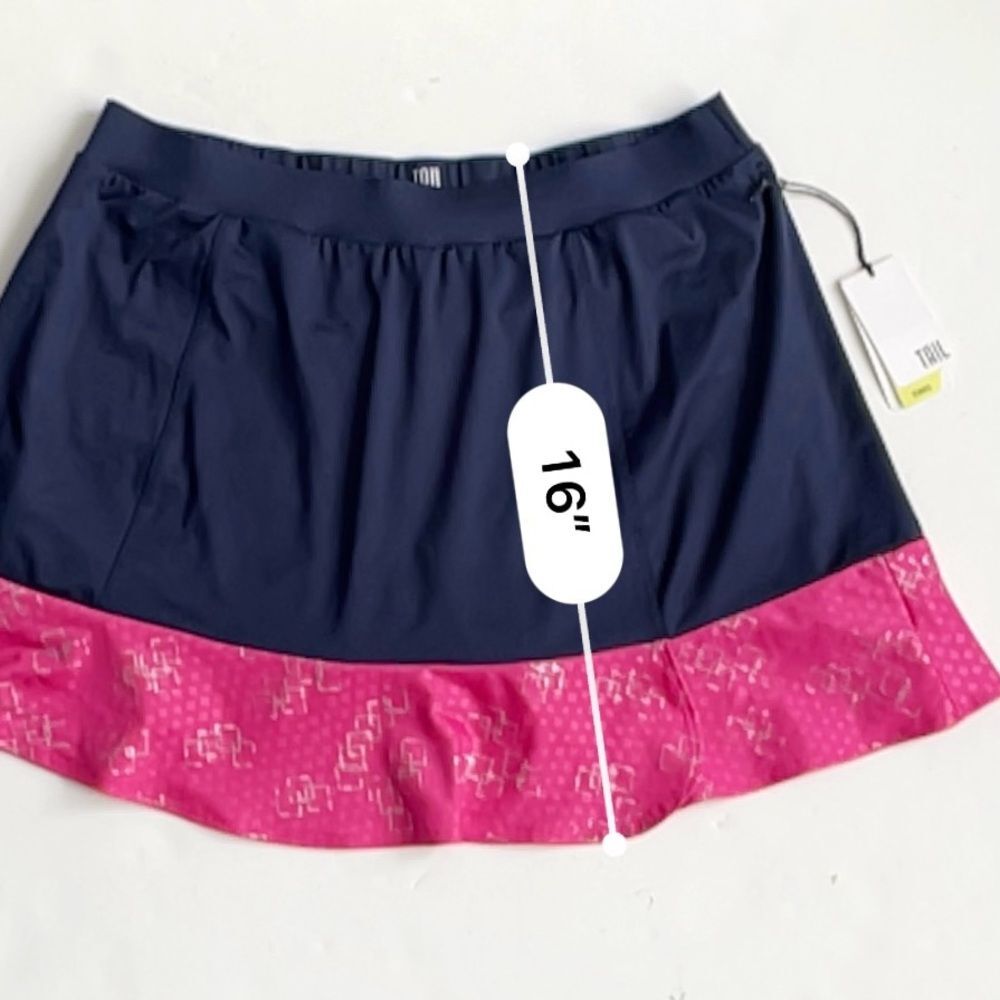 🐝 Tail Navy Blue Pink Bounce Skirt Side Slit Tennis Skort - Picture 5 of 10
